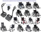 Economy Footrest for Standard Wheelchairs and Transport Chair, Composite Footplates And Heel Loops,Universal Swing-Away Footrests, wheelchair replace parts.Same function as T93HEP, PH-SF.(1 Pr, Black)