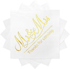 100 Pack of Paper Cocktail Napkins with Gold design，Formal Dinner, Anniversary, Wedding Napkins for Tables, Guestrooms, Restrooms(5 x 5 in，3-ply) (Gold 24)