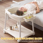 Portable Head Spa Waterfall Device, Adjustable Shampoo Bowl with Water Circulation System, Height-Adjustable Bedside Shampoo Basin, And Scalp Massage Water Dispensing Set,Bb