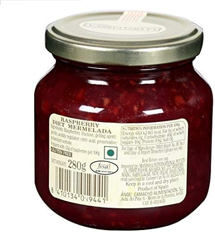 La Vieja Fabrica Combo of Raspberry Diet Jam, 280 Grams & Blueberry jam Bottle, 285 g