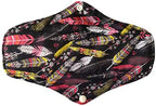 MUMBABY 6 Pieces 25.4cm (10 inch) Regular Charcoal Bamboo Mama Cloth/Menstrual Pads/Reusable Sanitary Pads (Black, M)