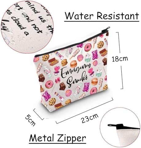 JXGZSO Emergency Snacks Food Storage Bag Foodie Reusable Zipper Pouch Food Safe Bag Snack Lover Gift (Emergency snacks Bag)