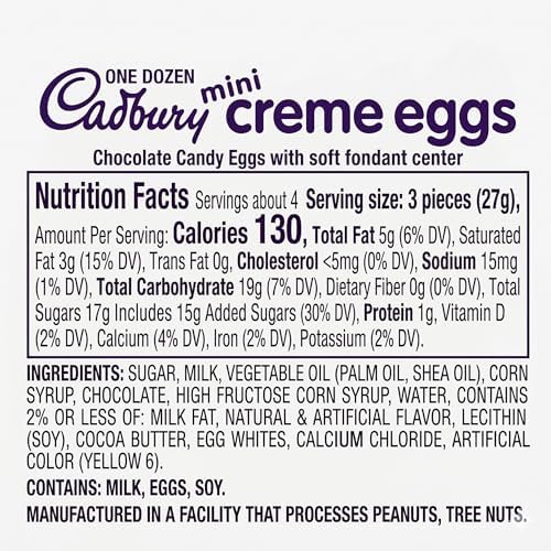Mini Chocolate Creme Easter Eggs 12 Pack – Milk Chocolate Cream Filled Treats, Individually Foil Wrapped Easter Basket Candy, Festive Egg Carton Pack, 3.8 oz.