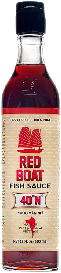 Red Boat Fish Sauce | Premium 40°N Fish Sauce made with just 2 ingredients in Vietnam | Keto, Paleo & Whole 30 | Gluten and Sugar free | 17 fl oz