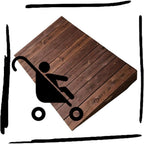 4" 7" 8" Rise Threshold Ramp Doorway, Wood Wheelchair Ramp, Non-Slip Entry Ramp, Accessible Ramp Shed Ramp for Walker/Cart/Scooter/Home Steps(35x28x8''/90x70x20cm)