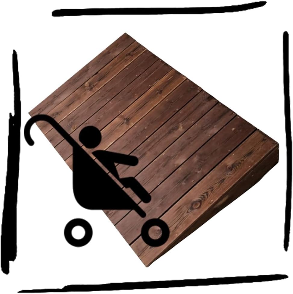 4" 7" 8" Rise Threshold Ramp Doorway, Wood Wheelchair Ramp, Non-Slip Entry Ramp, Accessible Ramp Shed Ramp for Walker/Cart/Scooter/Home Steps(35x28x8''/90x70x20cm)