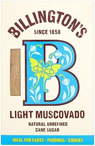 Billington's Natural Light Muscovado Unrefined Cane Sugar (500g) - Pack of 2
