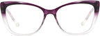 Oversized Cat-Eye Reading Glasses for Women, Lightweight Large Frame Fashion Readers (Purple, +1.00)