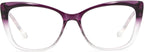 Oversized Cat-Eye Reading Glasses for Women Men, Lightweight Large Readers Trendy Eyeglasses (Purple, +2.50)