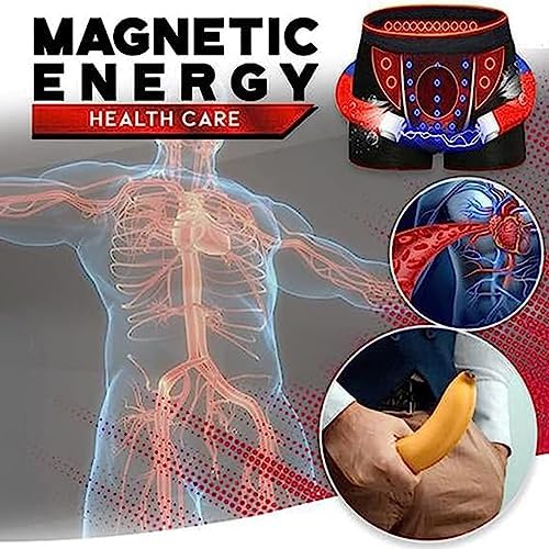 6 Pack Underwear for Men Magnetic Therapy Enlargement Boxer Briefs Cotton Trunks Health Care Soft Inner Pants (Color : Red, Size : Large)