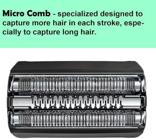52B Series 5 Replacement Head for Braun Electric Shaver, S5 Wet and Dry Replacement Foil and Cutter Compatible with 5190cc 5090 5020 (1 Count)