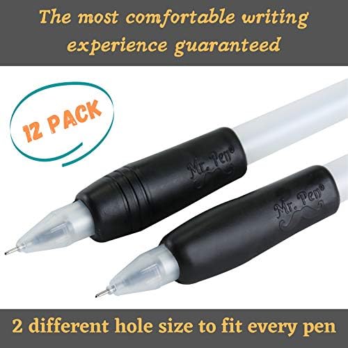 Mr. Pen- Pencil and Pen Grips, 12 Pack, Black, Pencil Grips for Adults, Rubber Pencil Grips, Pen Grips for Adults with Arthritis, Ergonomic Pencil Grip, Pen Gripper