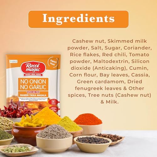 Rasoi Magic Spice Mix for NONG Paneer Tikka Masala (Pack of 3) | Ready to cook | No Added Preservatives, No Artificial Colors | Restaurant like Flavors in 15 minutes| Ready-to-cook Mix | 50g Each Packet
