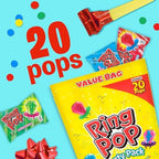 Ring Pop Lollipops - Bulk Candy Individually Wrapped Suckers Variety Party Pack- 20 Count w/Assorted Flavors - Hard Candy for Party Favors, Kids & Goodie Bags