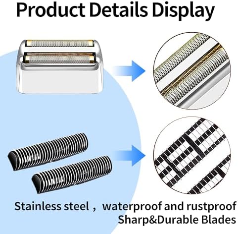 1 pack Professional Replacement Foil and Cutters for BaBylissPRO Barberology Double Foil Shaver, Compatible with BaBylissPRO Barberology FXFS2 Shaver，Silver