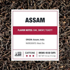 Tiesta Tea - Assam Black Tea, Loose Leaf, Single Origin Premium Black from India, High Caffeinated, Make Hot or Iced & Brews Up to 50 Cups, Pure Unblended, 4oz Refillable Tin