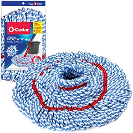 O-Cedar Genuine MicroTwist MAX Twist Mop Head Replacement | Machine Washable | Reusable | Microfiber Refill | Removes 99% of Bacteria
