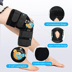 Hinged ROM Knee Braces Adjustable Knee Immobilizer Support for Knee Pain ACL MCL PCL Arthritis Meniscus Tear Post OP Recovery for Men and Women Side Stabilizers Torn Meniscus Orthopedic Orthosis （L)