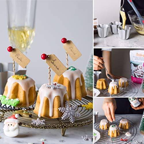 DECORA 3 Anodised Aluminium Mini-Pandoro Mould, Silver, 7.5 X 6.5cm