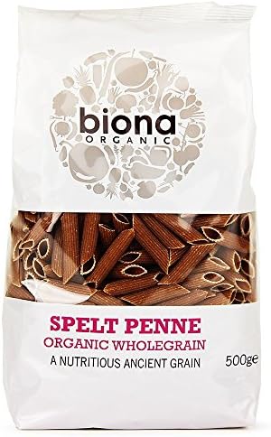 Biona Organic Spelt Penne Wholegrain Vegan Pasta 500g - Ancient Grain, Smooth Texture, Fantastic Flavour, High Fibre