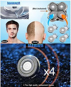 4pcs Head Shaver Replacement Blades for Skull Shaver Pitbull 4 Head Series and 3 Head Series