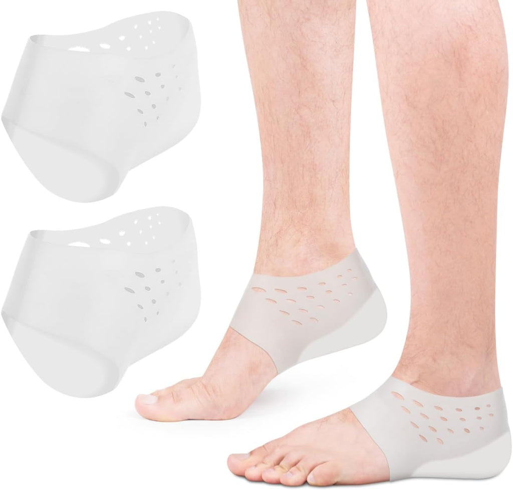 Didiseaon Height Increase Insoles - 1.7 Inch Invisible Silicone Heel Lift Pads for Men Women - Non-Slip Shock Absorbing Shoe Lift Inserts - Ergonomic Height Boosting Solution for Sneakers Boots
