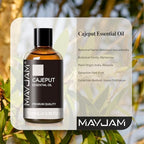 MAYJAM Cajeput Essential Oil, 3.38FL.OZ Pure Essential Oils with Glass Dropper, Large Volume Cajeput Oil, Perfect for Massage, DIY Candle and Soap Making (100ML)