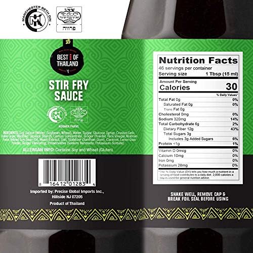 Best of Thailand Stir Fry Sauce Rich Flavor | Authentic Asian-Brewed Marinade, Glaze, Salad Dressing & Dip for Meat & Vegetable Stir Fry | No MSG | Kosher Parve | 2 Pack of 23.65oz Squeezable Bottles