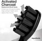 AquaSonic Genuine Standard Replacement Brush Heads | for Normal & Sensitive Teeth | Compatible with Many AquaSonic Toothbrush Handles (2 Pack Black)