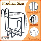 2 Pcs Updated Shopping Cart Cup Holders, Reusable Anti-Spill Hanging Drink Mounts Portable Coffee Bottle Metal Racks with Bottom Bar for Shopping Carts, Grocery Carts, RV Travel, Rolling Carts