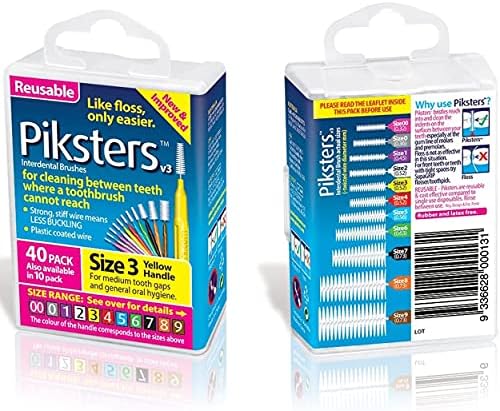 Piksters Interdental Brush Size 3 (40 Pack) by Piksters