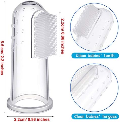 Boao 36 Pcs Baby Finger Toothbrushes with Storage Case Infant Toddlers Teeth Brushes Soft Silicone Baby Tongue Cleaners for Oral Cleaning Tooth Training Supplies