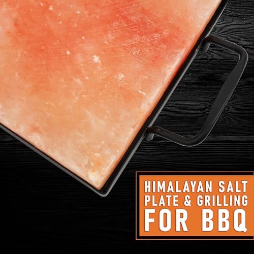 Premium 12x8x1.5 Inch Himalayan Salt Tiles (Plate) for BBQ & Grilling – Natural Salt Block with Tray and Box for Easy Storage, Ideal for Outdoor Cooking, Searing, and Flavor Infusion 11 Lbs