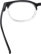 (Must Buy Both Eye) Black/Clear-Left Eye +4.00 Reading Glasses Different Strength Each Eye Retro Readers