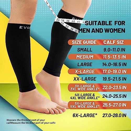 20-30mmHg 1 Pair Calf Compression Sleeve Men and Women Wide Brace for Leg Support Shin Splint Pain Relief