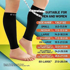 20-30mmHg 1 Pair Calf Compression Sleeve Men and Women Wide Brace for Leg Support Shin Splint Pain Relief
