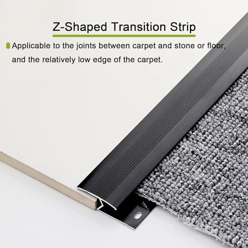Aluminum Z Bar Carpet Transition Strip with Screws, Anti-Slip Seam Strips for Carpet Thickness Within 12 Mm, 90/130 Cm Long Floor Edge Decorative(Pink Gold,L0.9m/3ft)