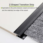 Aluminum Z Bar Carpet Transition Strip with Screws, Anti-Slip Seam Strips for Carpet Thickness Within 12 Mm, 90/130 Cm Long Floor Edge Decorative(Pink Gold,L0.9m/3ft)