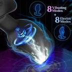 Leyuto Vibrating Butt Plug Prostate Massager, Estim Anal Plug Male Anal Sex Toy, 8 Electric Shock & Vibrating Anal Dildo Vibrators, Prostate Stimulator Toy Remote Control Buttplug for Men & Women