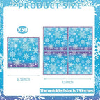 50 Count Snowflake Winterland Paper Napkins, Disposable Snow Party Napkins for Christmas Dinner, Winter Birthday Gatherings, Baby Shower, Snow-Themed Table Decorations