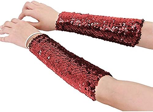 RARITYUS Sparkle Oversleeves Sequin Arm Sleeve Shiny Stretchy Elbow Cuffs for Performance Cosplay Halloween Costume