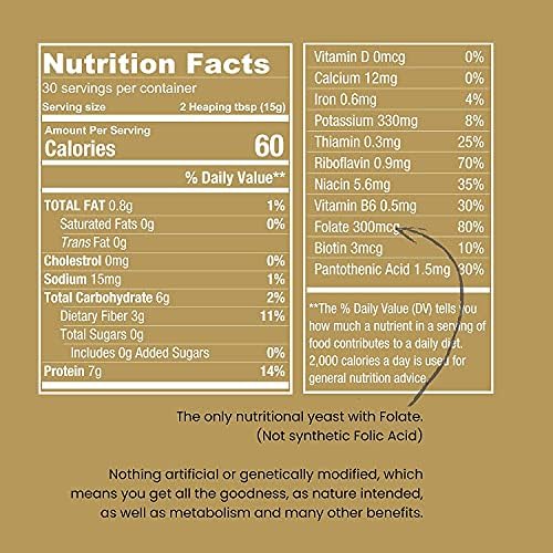 Nutritional Yeast Flakes Seasoning, Nooch for Vegan Cheese Powder Substitute 1 lb - 100% Pure Non Fortified, Unsweetened - Kosher, Gluten Free, Non GMO, Plant Based Protein, Dairy Free