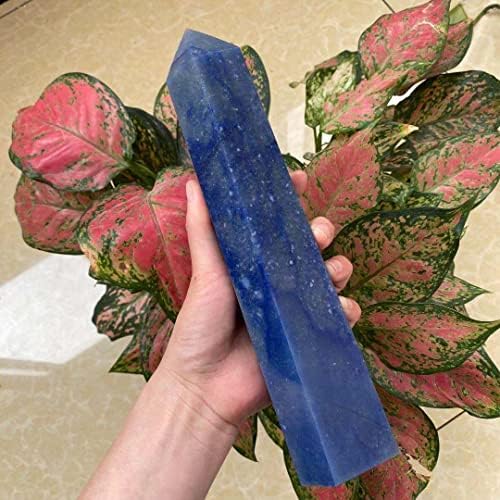 Meditation Home Decor, Natural Blue Aventurine Quartz Crystal Obelisk Points to Healing Room Decoration Home Decoration Gifts,Natural Crystal (Size : 450-500g)