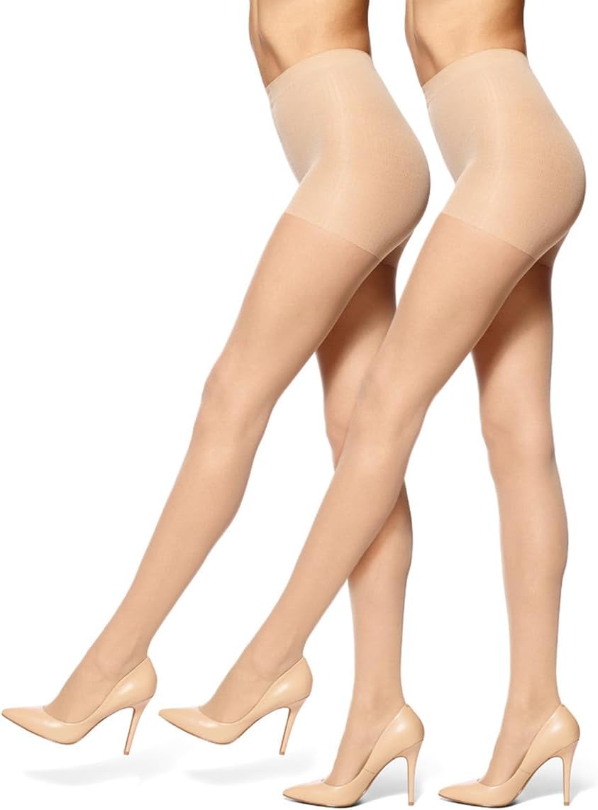 No Nonsense Women's Control Top Pantyhose With Sheer Toe