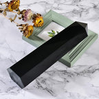 Large Black Obsidian Crystal Tower Natural Healing Crystal Point Wand Obelisk 6 Faceted Reiki Chakra Meditation Therapy Home Decor Gift 10-12 inch