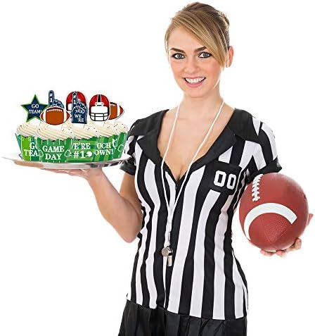 48pcs Football Cupcake Topper Wrapper Party Supplies Decoration Sports Game Day SUPER BOWL Sunday