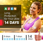 AZEN 60 Pack Freestyle Sensor Covers for Libre 3, Waterproof Adhesive Patches, Waterproof Adhesive Transparent Tape