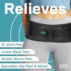 Sacroiliac Hip SI Belt for Women and Men That Alleviates Sciatic, Pelvic, Lower Back, Leg and Sacral Nerve Pain Caused by Si Joint Dysfunction| USA Patented - Hip Brace Support (XL/Black)