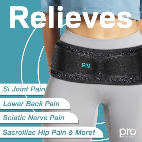 Sacroiliac Hip SI Belt for Women and Men That Alleviates Sciatic, Pelvic, Lower Back, Leg and Sacral Nerve Pain Caused by Si Joint Dysfunction| USA Patented - Hip Brace Support (Regular/Black)