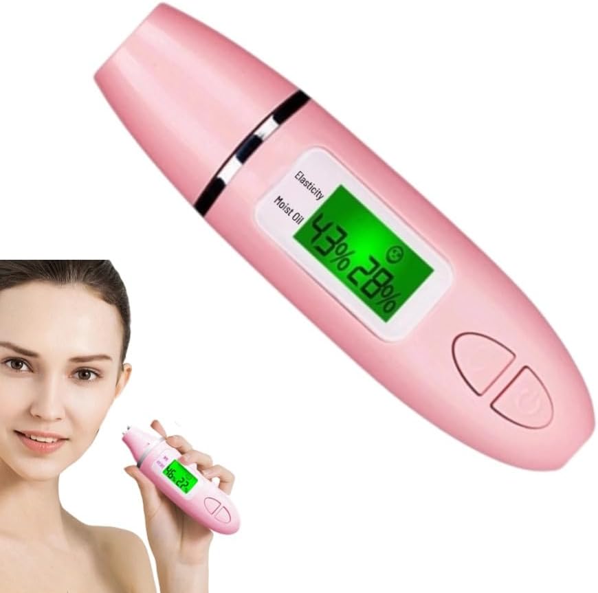Skin Hydration Tester, Detector For Face,Skin Analyzer Machine Professional, Skin Analyzer Machine Water Oil Monitor for Skin Care, LCD Display Monitoring Meter for Home Traveling Beauty Salon